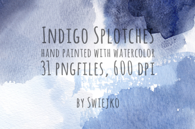 Watercolor Indigo splotches