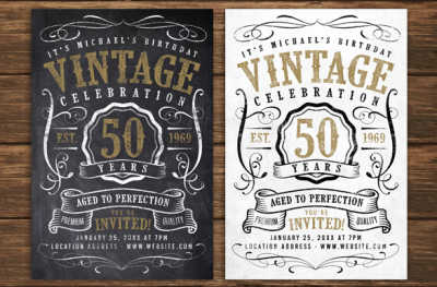 Chalk Vintage Birthday Flyer