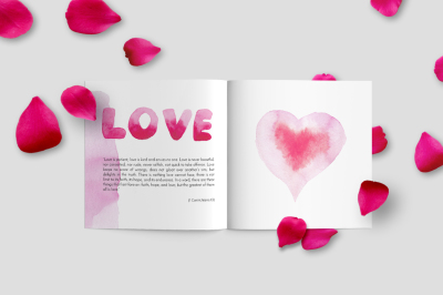 St. Valentine&#039;s Day watercolor &#039;Materialistic vs Romantic&#039;