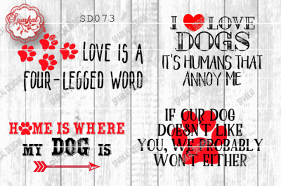 Dog Love Quotes, Cutting Files