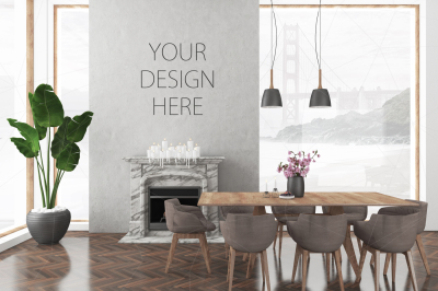 Interior mockup - blank wall mock up