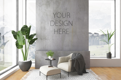 Interior mockup - blank wall mock up