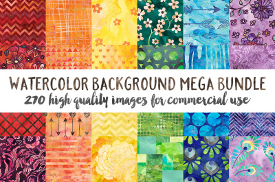 Watercolor Pattern Background Bundle