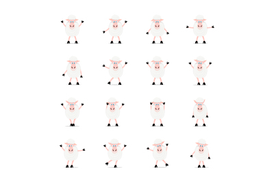 Cartoon sheep set icon