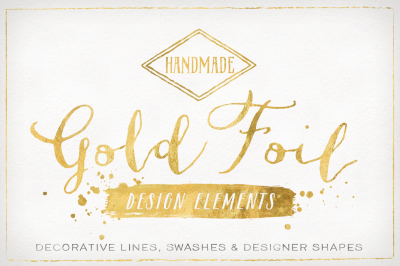 Gold Foil Design Elements & Vector Bonus