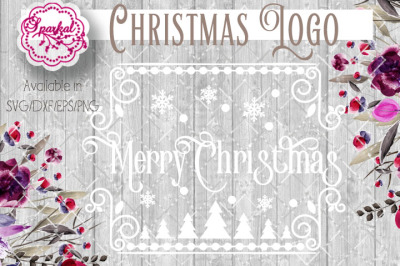 Merry Christmas Logo Style Cut Files  SVG/EPS/DXF/PNG