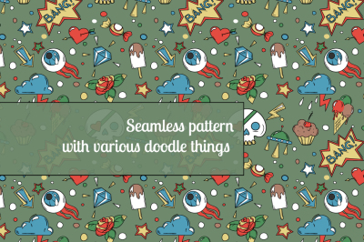 various doodle things pattern