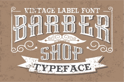 Vintage Barber Shop - handcrafted vector typeface