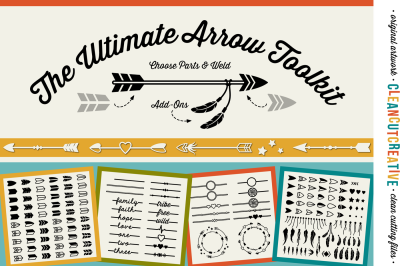 The Ultimate ARROW TOOLKIT - DIY&nbsp;Arrows - boho feathers&nbsp;dreamcatcher monogram frame - SVG&nbsp;DXF EPS -&nbsp;Cricut &amp; Silhouette - clean cutting files