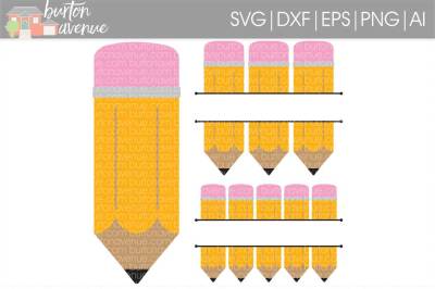 Split Pencil SVG Cut File • Cricut • Silhouette