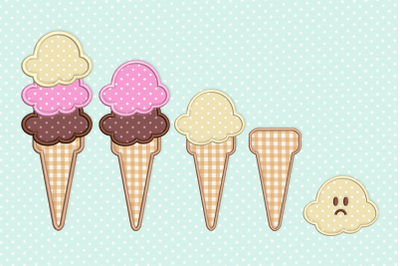 Ice Cream Cone Bundle | Applique Embroidery