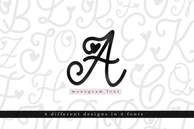 Handwritten Monogram Font - Four Styles