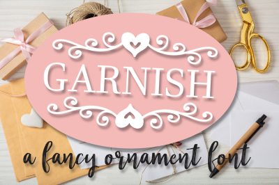 Garnish - A Fancy Ornament Font With Monogram Frames