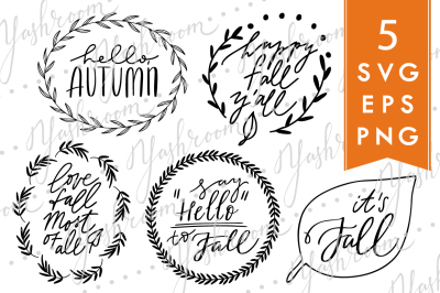 Hello, fall! - Silhouette SVG, EPS, PNG Collection