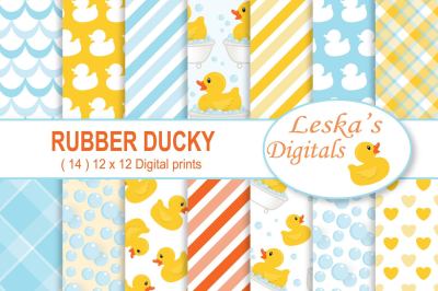 Rubber Duck Digital Paper Rubber Ducky Scrapbook Paper