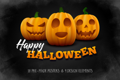 Halloween Posters Set