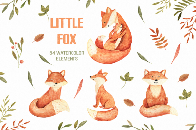 Watercolor Autumn Fox
