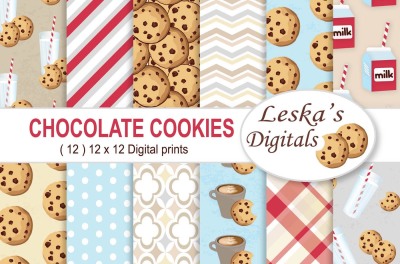 Milk & Cookies Digital Paper