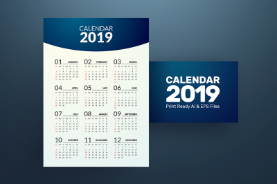 Minimal Calendar 2019