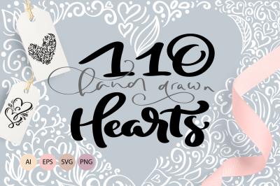 Valentine vector hand draw hearts