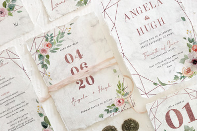 Rose Gold Geometric Wedding Suite