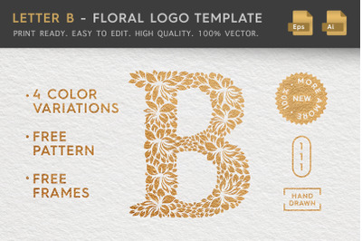 Letter B - Floral Logo Template