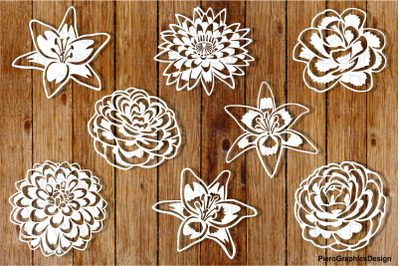 Flowers and Stencil SVG files for Silhouette and Cricut.