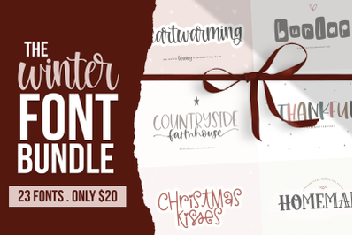 Winter Font Bundle - 23 Handwritten Fonts!