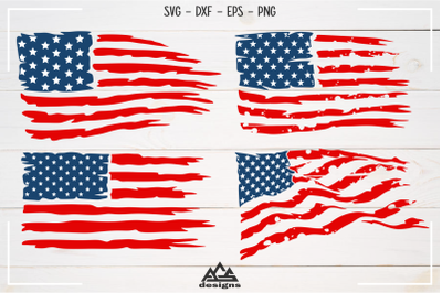 USA Flag Distressed Svg Design
