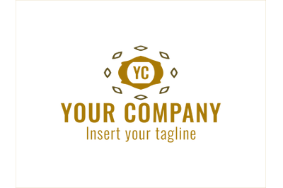 Logo Gold Vector Black Elliptical Motif