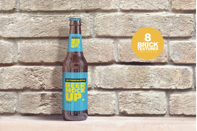 Brick Backgrounds Beer Mockup