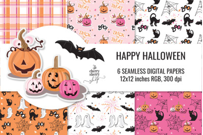 Halloween Seamless Pattern, Hand-drawn clipart