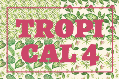Watercolor Tropical Plants Patterns