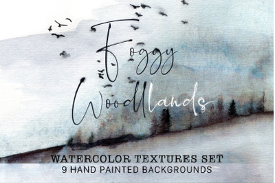 Foggy woodland watercolor high resolution textures