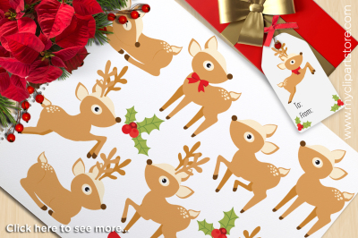 Festive Reindeer Vector Clipart