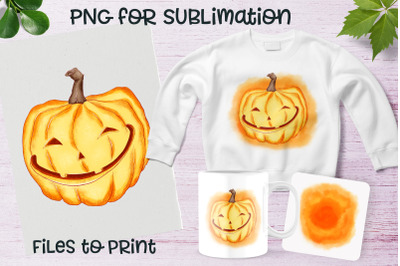Halloween  pumpkin sublimation. Design for printing