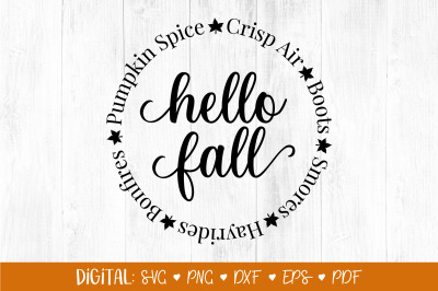 Hello Fall SVG, Fall Svg, Fall Things Svg, Autumn svg