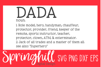 Dada Dad Definition SVG PNG DXF &amp; EPS Design Cutting Files
