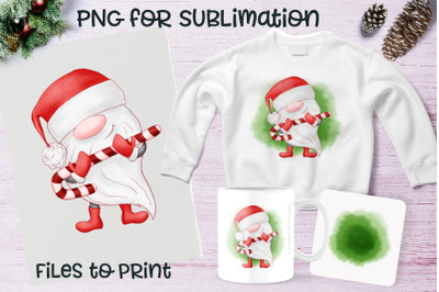 Christmas gnome sublimation. Design for printing