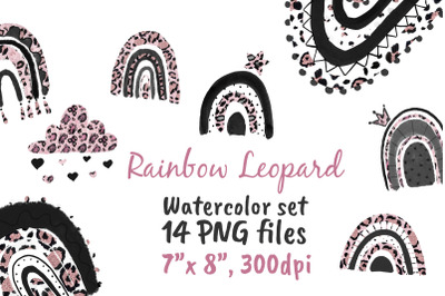 Rainbow Leopard Png Rose Gold Glitter