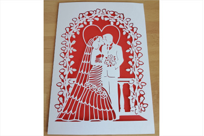 Wedding card SVG files for Silhouette Cameo and Cricut.