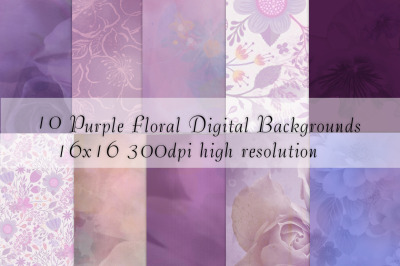 16x16 Purple Floral Backgrounds