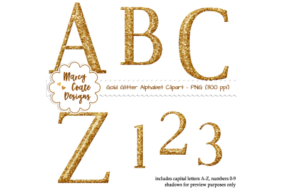Gold Glitter Monograms