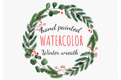 Christmas Greenery Wreath Clipart