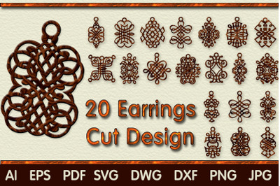 SVG Earring Cutting Templates - AI, EPS, SVG, DWG, DXF, PDF, PNG, JPG