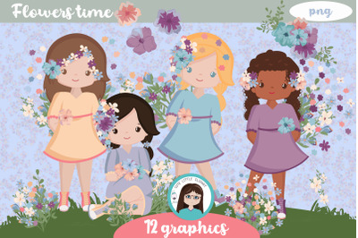 Spring flower girls