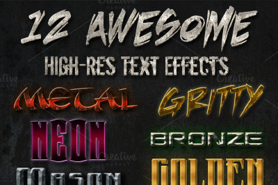12 Awesome Text Effects Grunge Metal