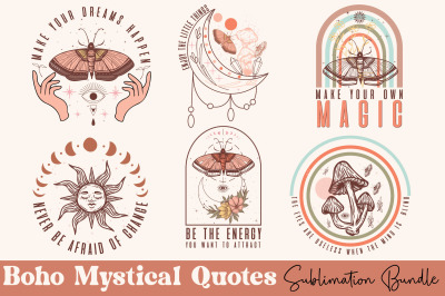 Boho Mystical Quotes Sublimation Bundle