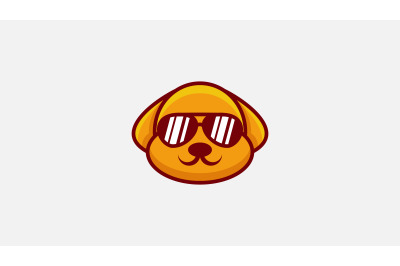 dog with glasses logo vector design template