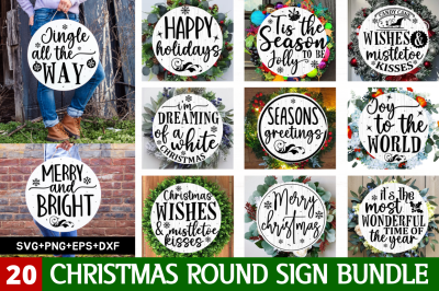 Christmas Round Sign Bundle